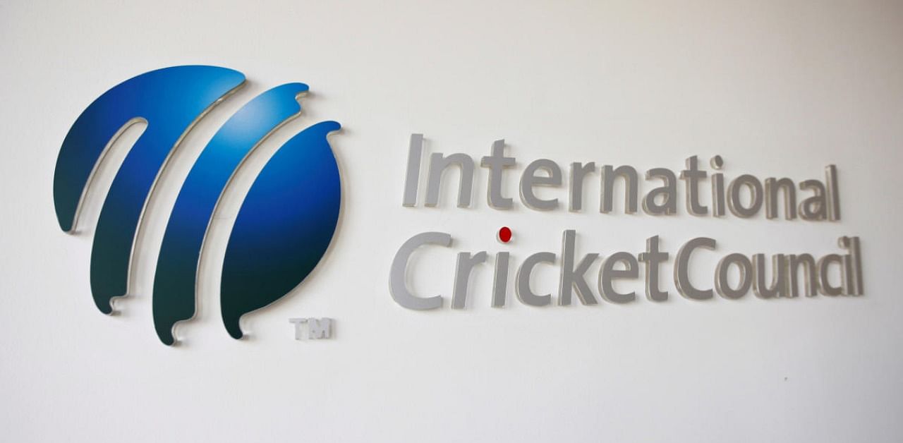 The International Cricket Council (ICC) logo at the ICC headquarters in Dubai. Credit: Reuters