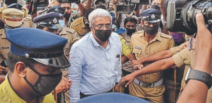 M Sivasankar, former Principal Secretary to Kerala Chief Minister, arrives at National Investigation Agency (NIA) office for further interrogation in the high-profile Kerala gold smuggling case. Credit: PTI Photo