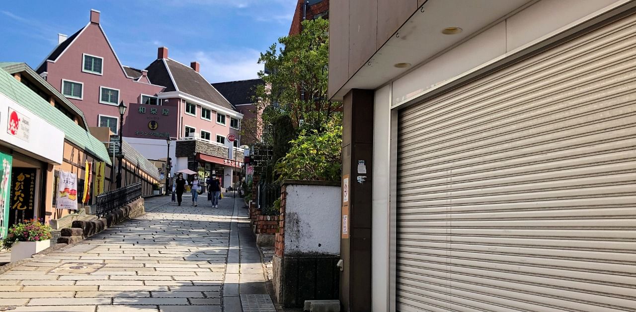 An empty street is seen near the previously crowded Oura Cathedral, a popular attraction among tourists, amid the coronavirus disease outbreak in Nagasaki. Credit: Reuters Photo