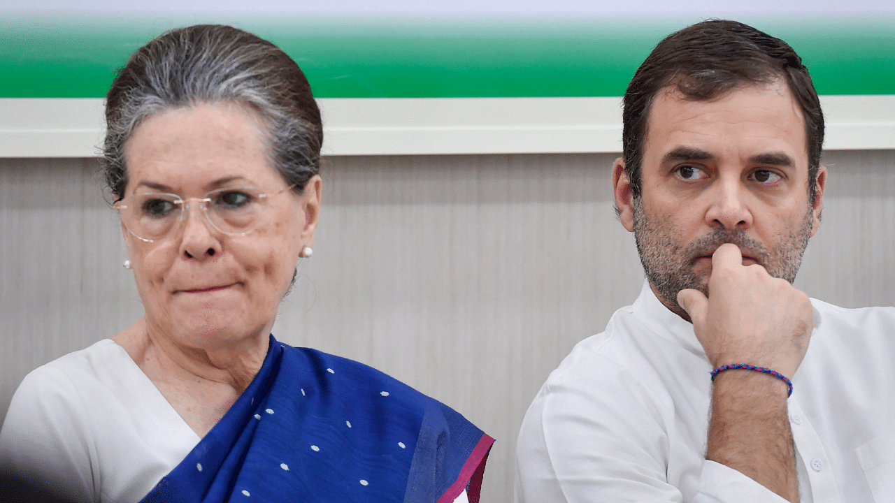 In this file photo dated Saturday, Aug 10, 2019, Congress President Rahul Gandhi with senior party leader Sonia Gandhi. Credits: PTI Photo