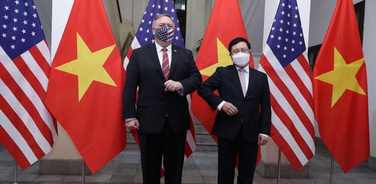US Secretary of State Mike Pompeo and  Vietnam's Foreign Minister Pham Binh Minh. Credit: AFP Photo