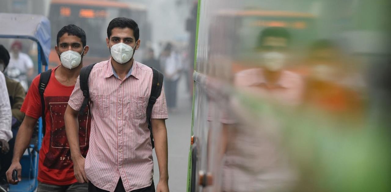 Better off inhabitants of the world's most polluted capital are swarming sellers of face masks -- costing more than the 300 rupees ($5) that Sanjay earns in a day -- and high-tech air purifiers that could easily cost his annual wage. Credit: AFP