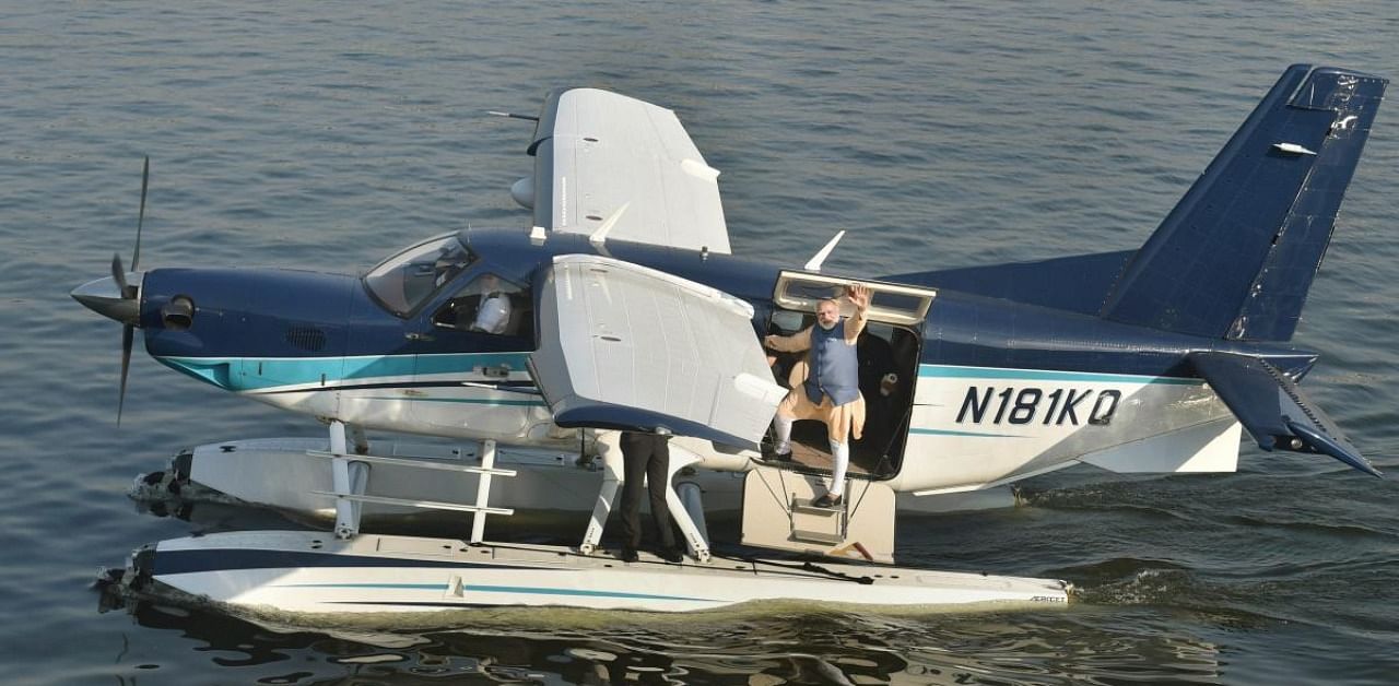 PM inaugurated India's seaplane service on Oct 31. Credit: PTI Photo