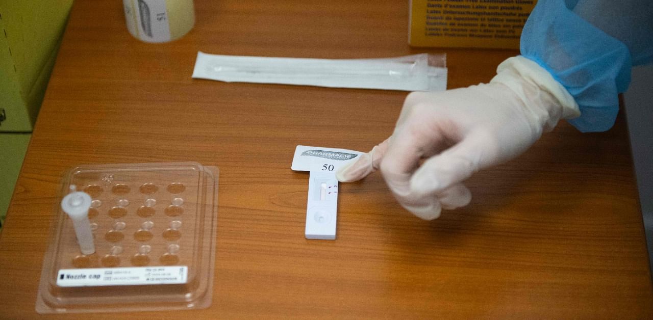 The antigen test for the coronavirus is not seen as being as reliable as the so-called "PCR test", but it is much quicker, with results available at the testing point within 15 minutes. Credit: AFP Photo