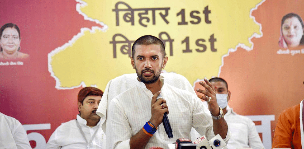 Lok Janshakti Party (LJP) President Chirag Paswan. Credit: PTI Photo