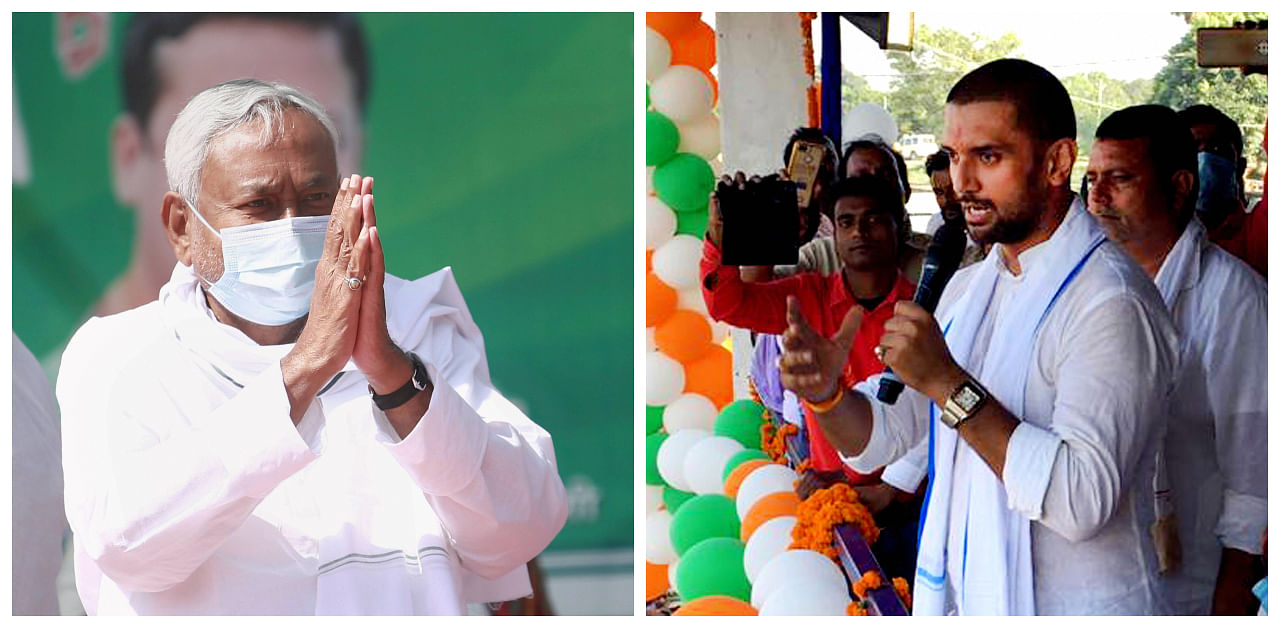 Bihar CM Nitish Kumar and Chirag Paswan. Credit: PTI Photos
