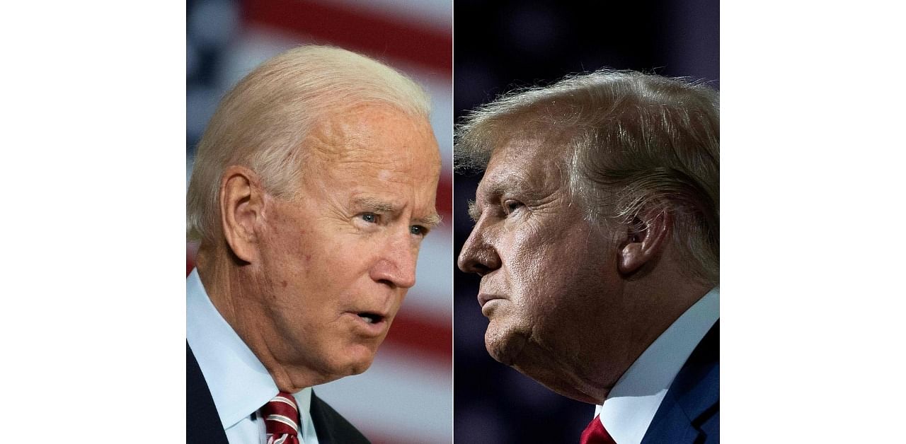 Democratic presidential candidate Joe Biden (L) and US President Donald Trump. Credit: AFP 