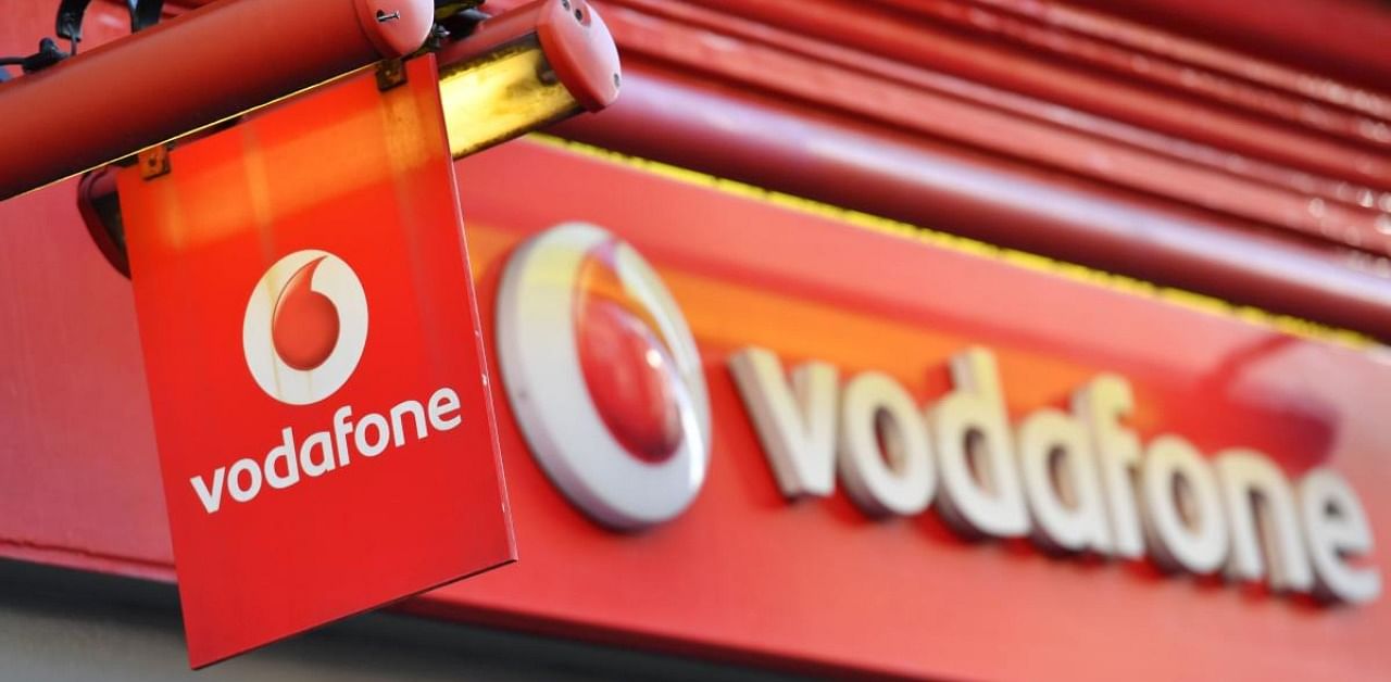 The logo of British mobile phone giant Vodafone. Credit: AFP