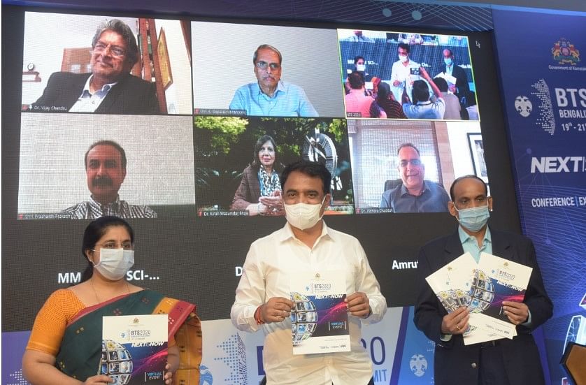 Dr. CN Ashwath Narayan, Deputy Chief Minister of Karnataka, and Minister for IT, BT and S&T hosted curtain raiser of Bengaluru Tech Summit. Credit: DH Photo/ BH Shivakumar