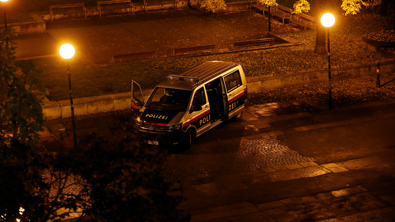 A police van is seen near the site of a gun attack in Vienna. Credits: Reuters Photo