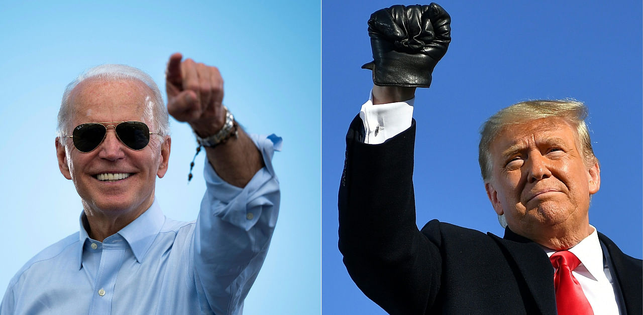 Democratic presidential candidate Joe Biden (L) and US President Donald Trump. Credit: AFP Photo