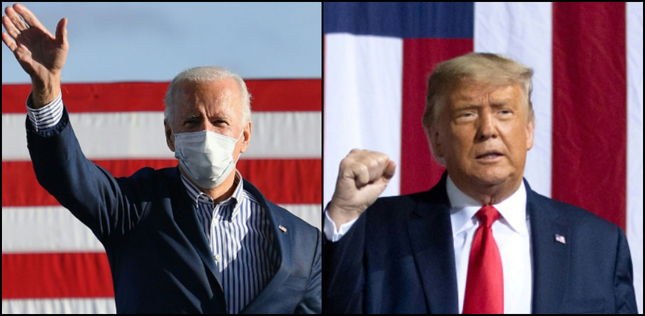 Democratic presidential candidate Joe Biden (L) and US President Donald Trump. Credit: AFP Photo