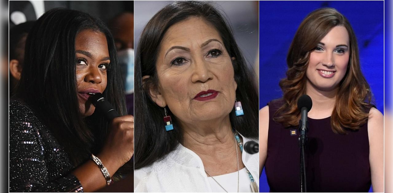 Missouri's Cori Bush, New Mexico's  Deb Haaland, Delaware's Sarah McBride. Credit: AFP Photo