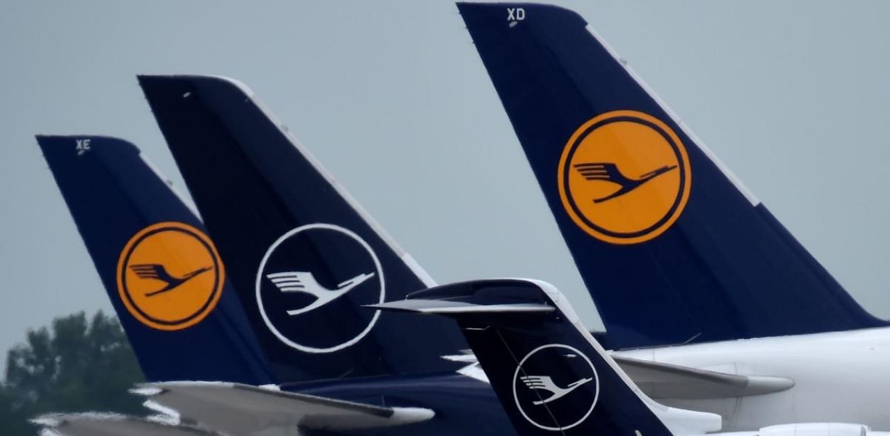 Aircrafts of German airline Lufthansa at "Franz-Josef-Strauss" airport in Munich, southern Germany. Credit: AFP