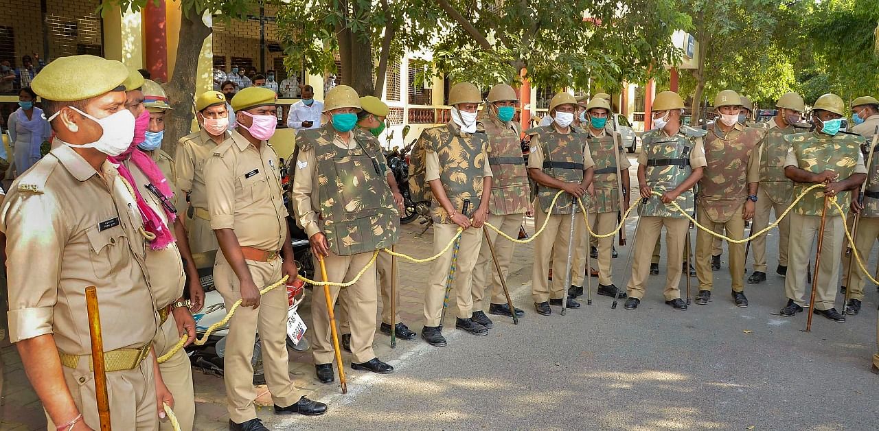 Uttar Pradesh Police has begun training its personnel on how to deal with Covid-19 infected criminals. Credit: PTI Photo