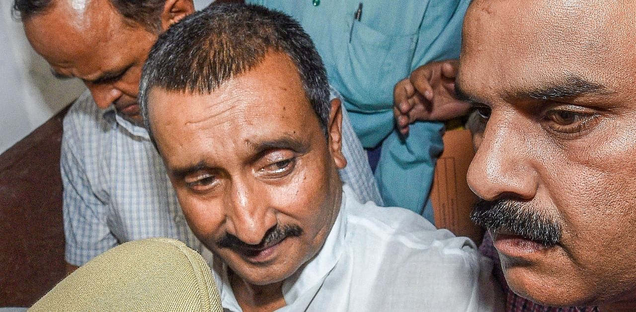 BJP MLA Kuldeep Singh Sengar, in Lucknow. Credit: PTI Photo