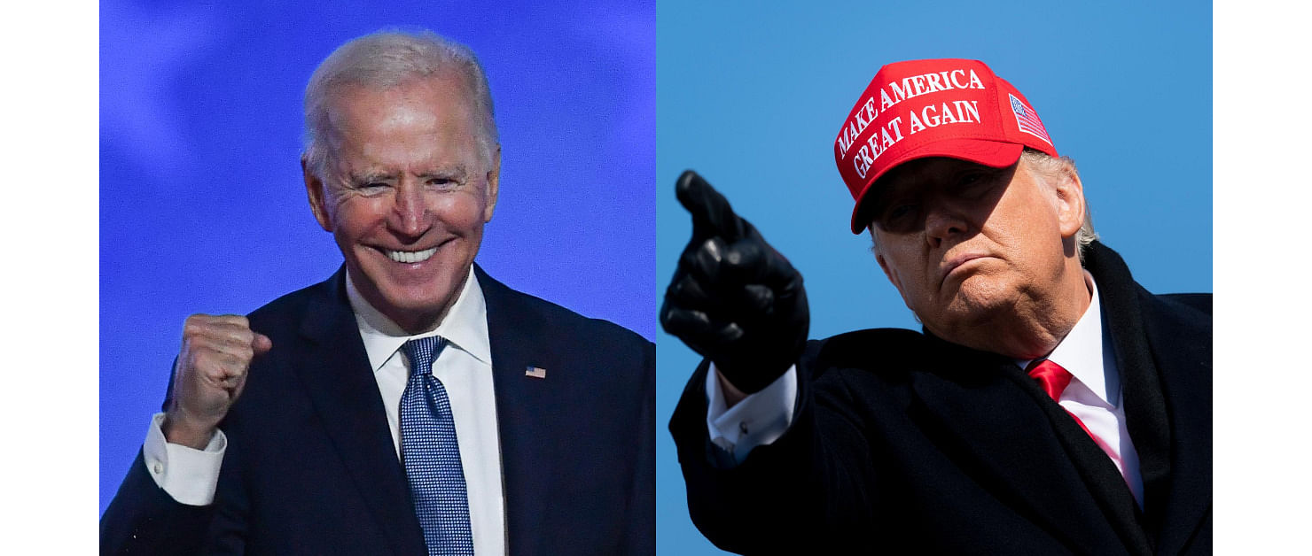 Democratic challenger Joe Biden and President Donald Trump. Credit: Reuters/ AFP