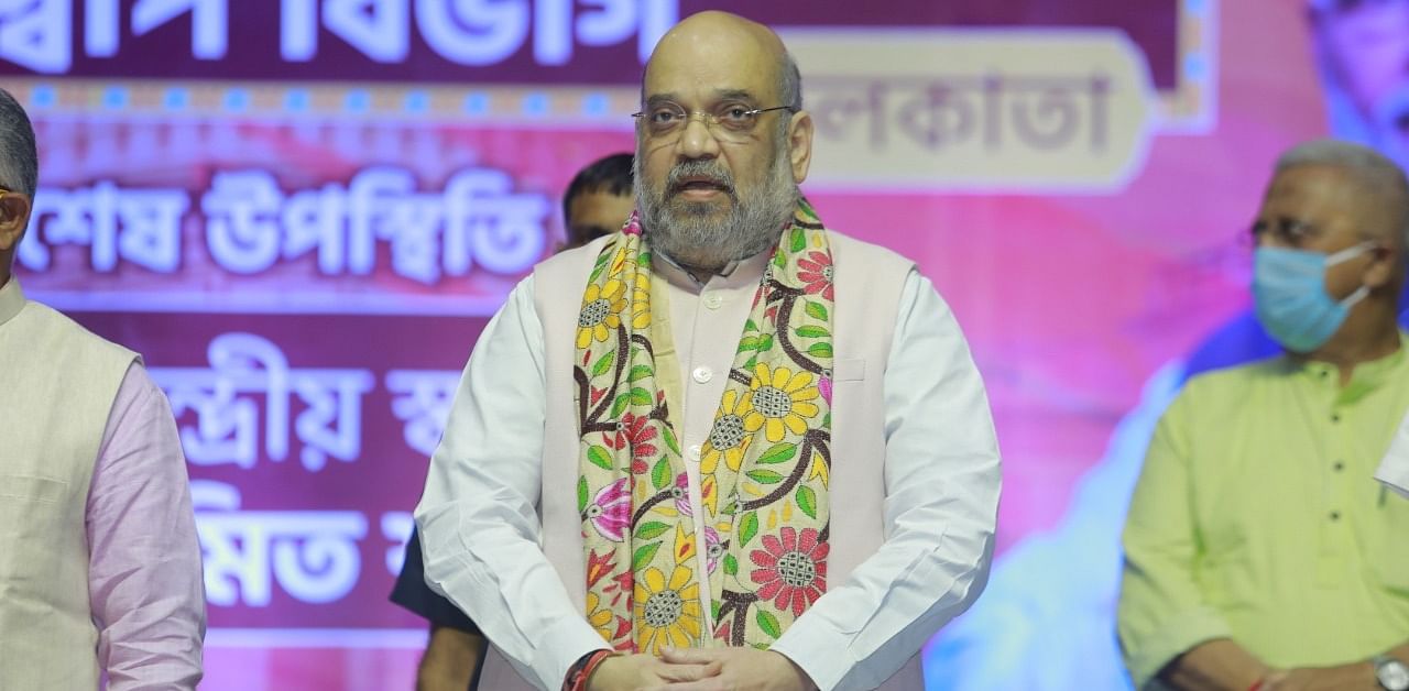 Union Home Minister Amit Shah at BJP's organisational meeting at Salt Lake on the Eastern fringes of Kolkata. Photo Credit: West Bengal BJP.