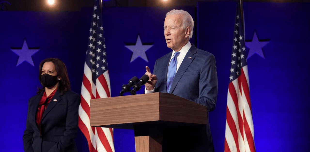 Democratic Presidential Candidate Joe Biden makes address about election results in Wilmington, Delaware. Credit: Reuters Photo