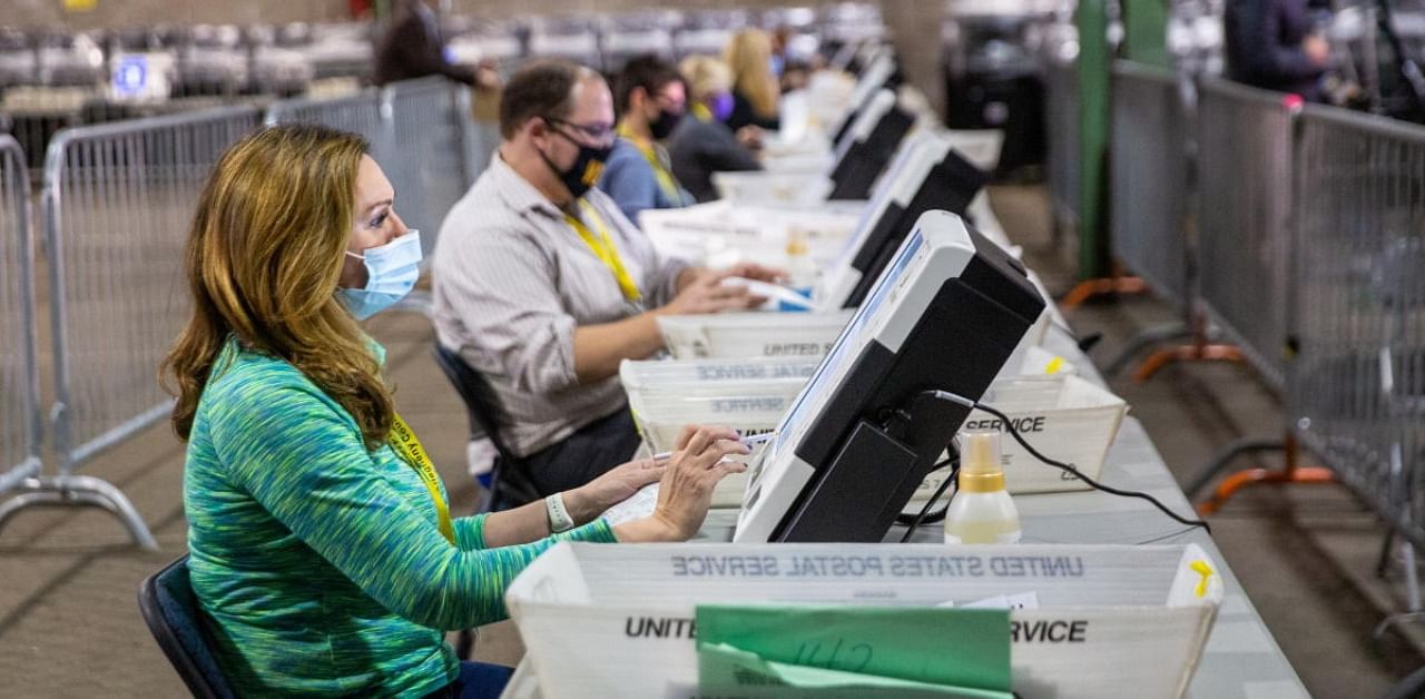 Election workers count votes in Pennsylvania. Credit: Reuters Photo