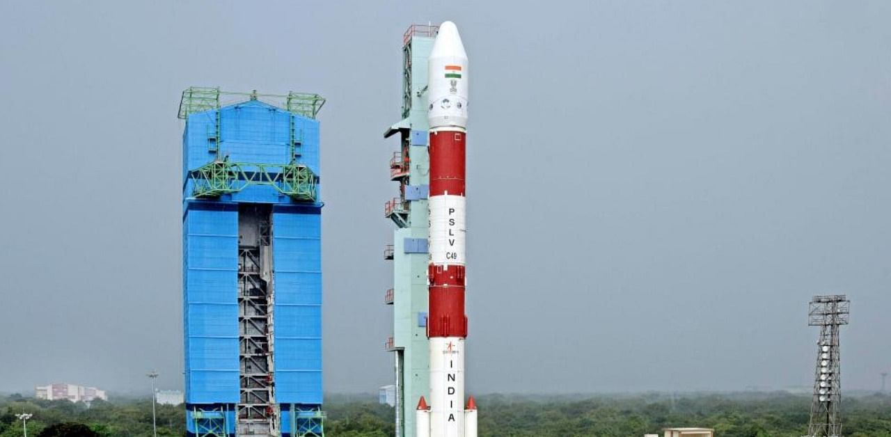 In this photo provided by ISRO, India's Polar Satellite Launch Vehicle (PSLV) C-49 , ahead of its 51st mission. (PTI)