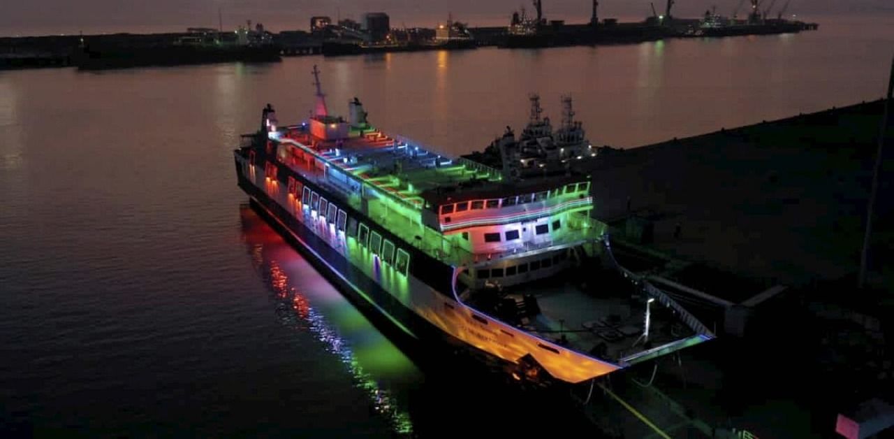 Gujarat's Ro-Pax ferry vessel. Credit: PTI Photo