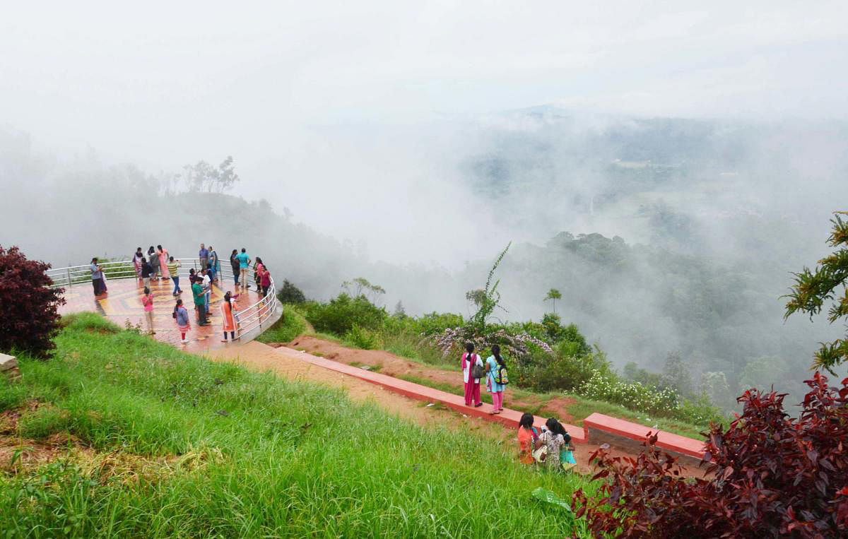 Raja Seat in Madikeri draws huge crowds for its breathtaking view during the rainy season.