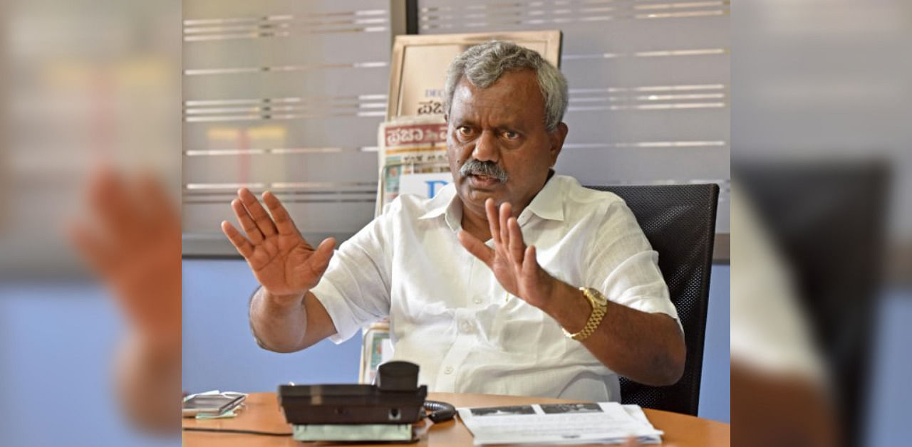 "Congress party leaders are levelling charges against BJP and projecting change in Chief Minister position only to hide their lapses. There will be no new CM," he said. Credit: DH Photo