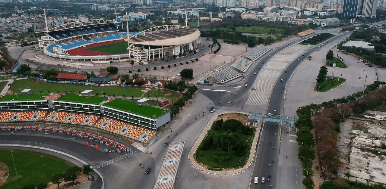 View of the Formula One Vietnam Grand Prix race track site in Hanoi. Credit: AFP Photo