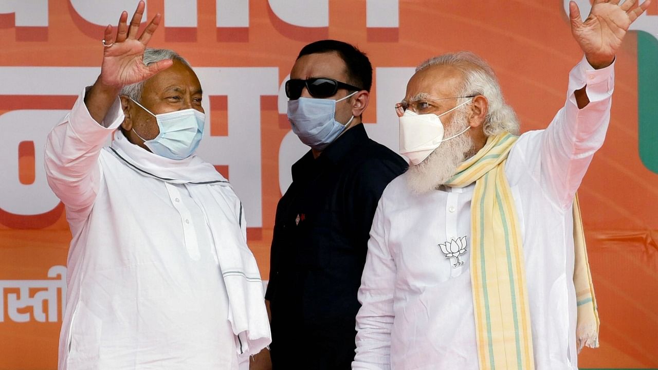 Prime Minister Narendra Modi and Bihar Chief Minister Nitish Kumar. Credits: PTI Photo