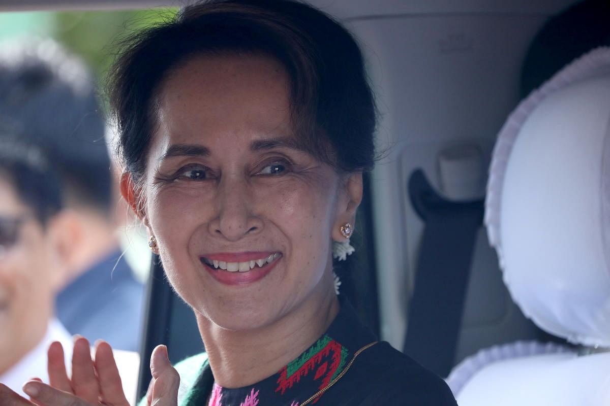 Myanmar’s civilian leader Aung San Suu Kyi. 