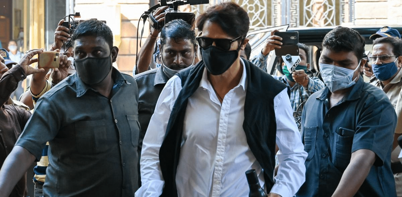 Bollywood actor Arjun Rampal (C) arrives at the Narcotics Control Bureau (NCB) office after being summoned by the agency for questioning in connection with a drug case in Mumbai. Credit: AFP Photo
