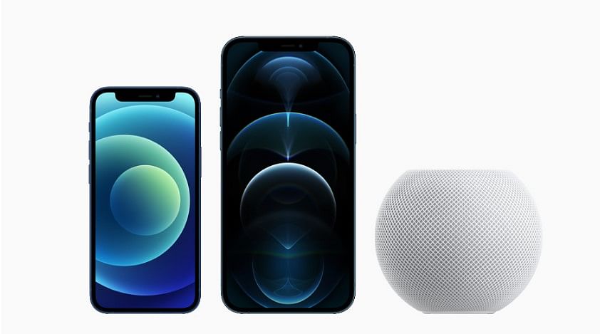 Apple iPhone 12 mini, iPhone 12 Pro Max and HomePod mini. Credit: Apple