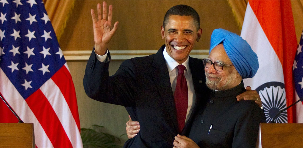 Former US President Barack Obama with former Indian PM Manmohan Singh. Credit: Getty Images