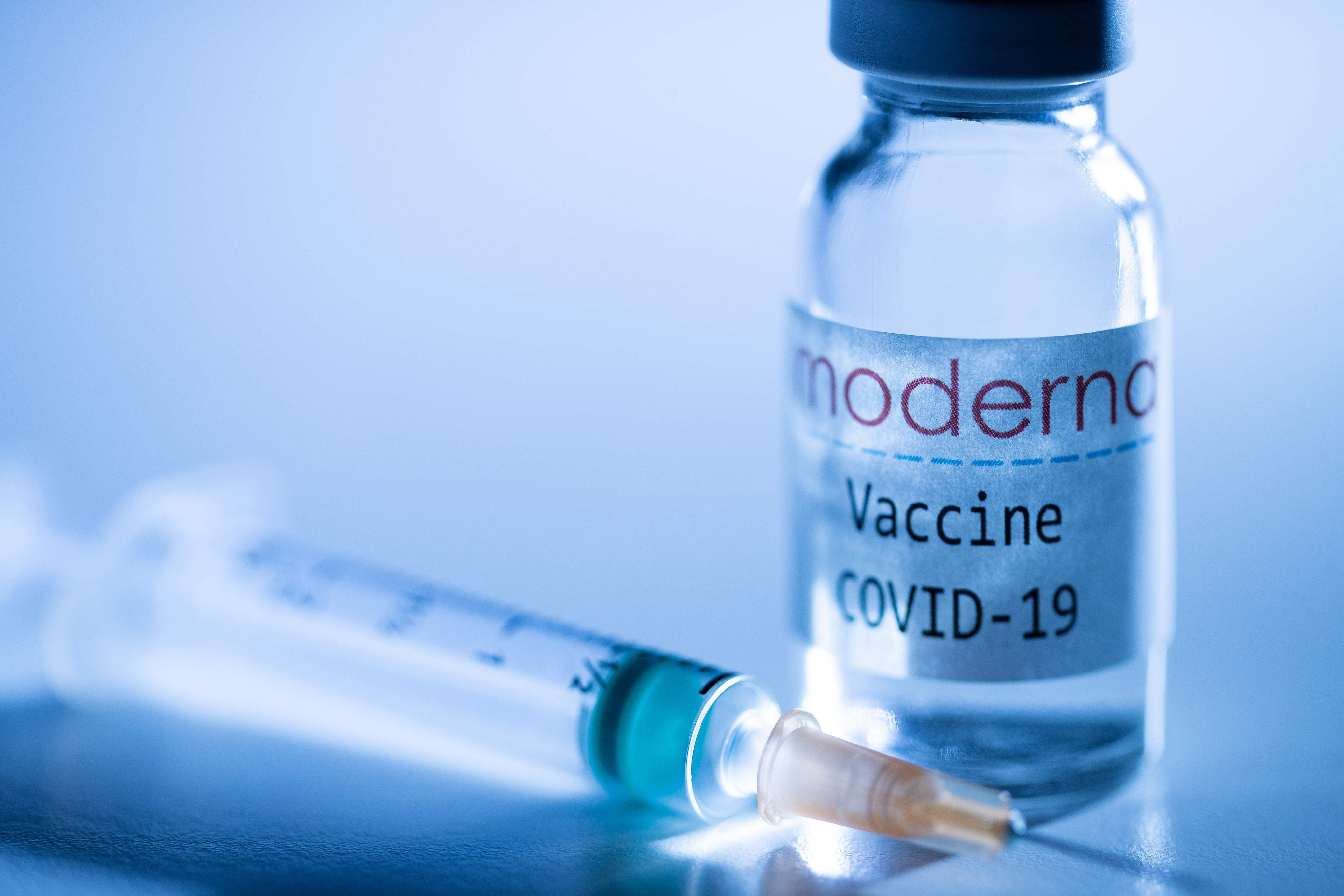 US biotech firm Moderna, illustrates the announcement of an experimental vaccine against Covid-19 from Moderna that would be nearly 95% effective, marking a second major step forward in the quest to end the Covid-19 pandemic. Credit: AFP Photo