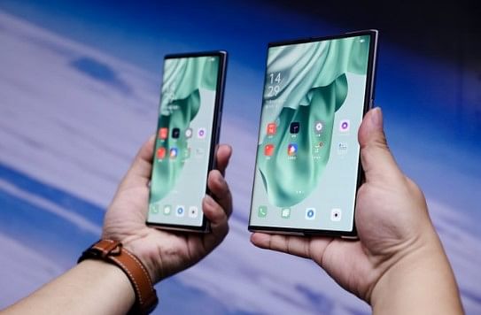 The new X 2021 phones with rollable display showed at Oppo Inno Day 2020.  Credit: Oppo