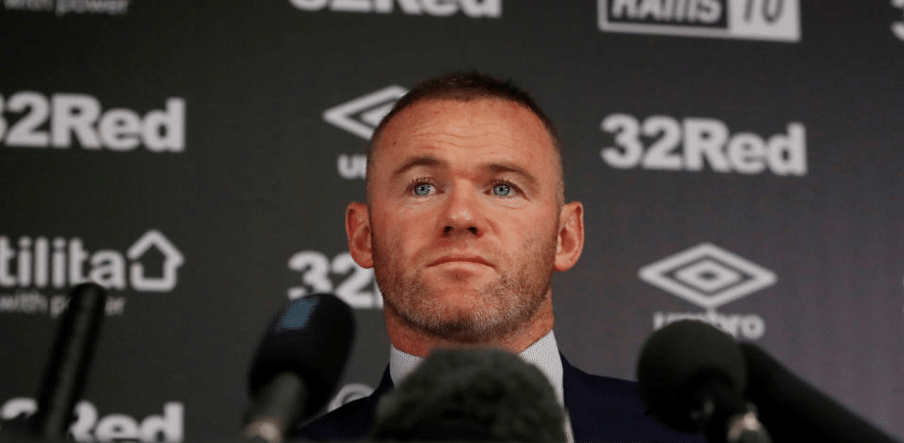 Derby County's Wayne Rooney during the press conference. Credit: Reuters File Photo