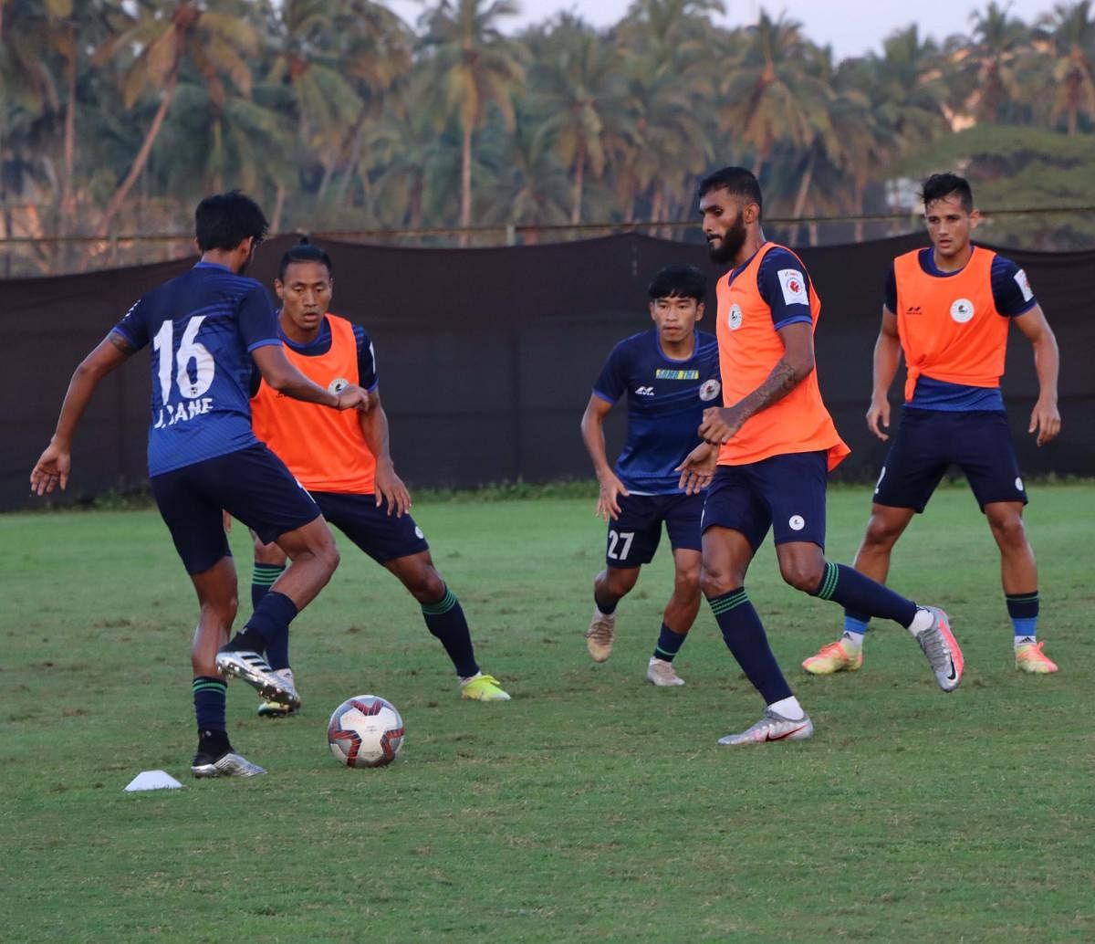 ATK Mohun Bagan players hard at training before their Indian Super League opener against Kerala Blasters on Friday. Twitter