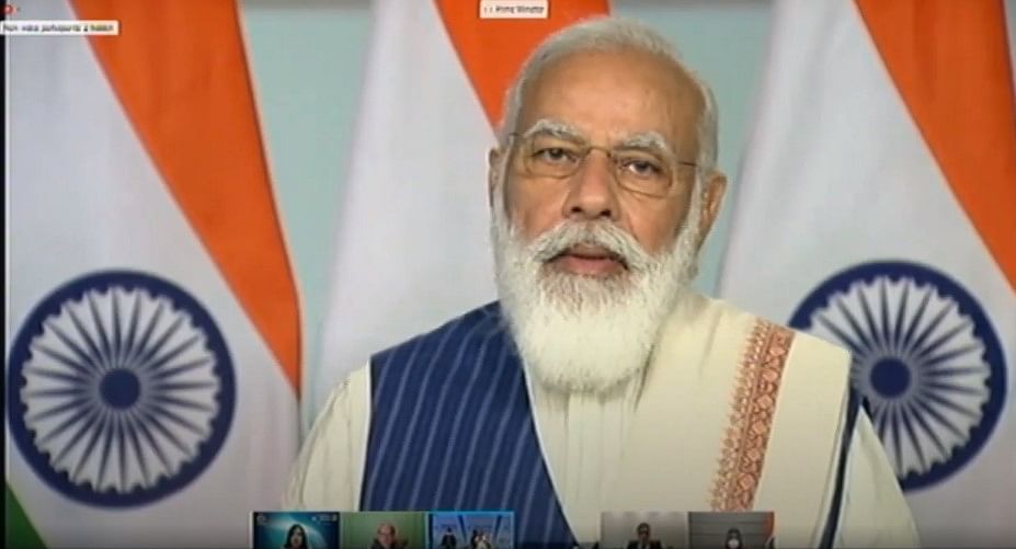 Prime Minister Narendra Modi addressing the virtual Bengaluru Tech Summit 2020 through video conference.