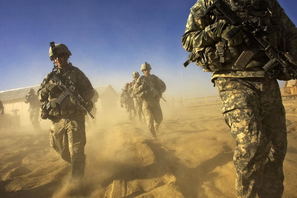 US Army soliders on a patrol in Paktika province, situated along the Afghan-Pakistan border. Credit: AFP