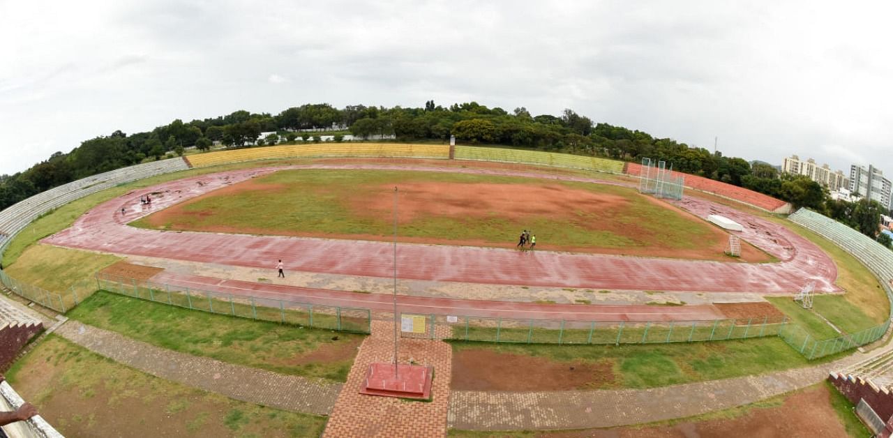 A view of Chamundi Vihar Stadium in Mysuru. Credit: DH file photo.