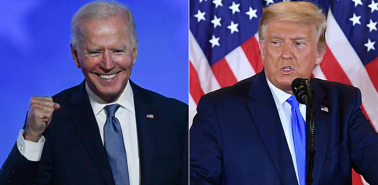US President-elect Joe Biden (L) and US President Donald Trump. Credit: AFP Photo