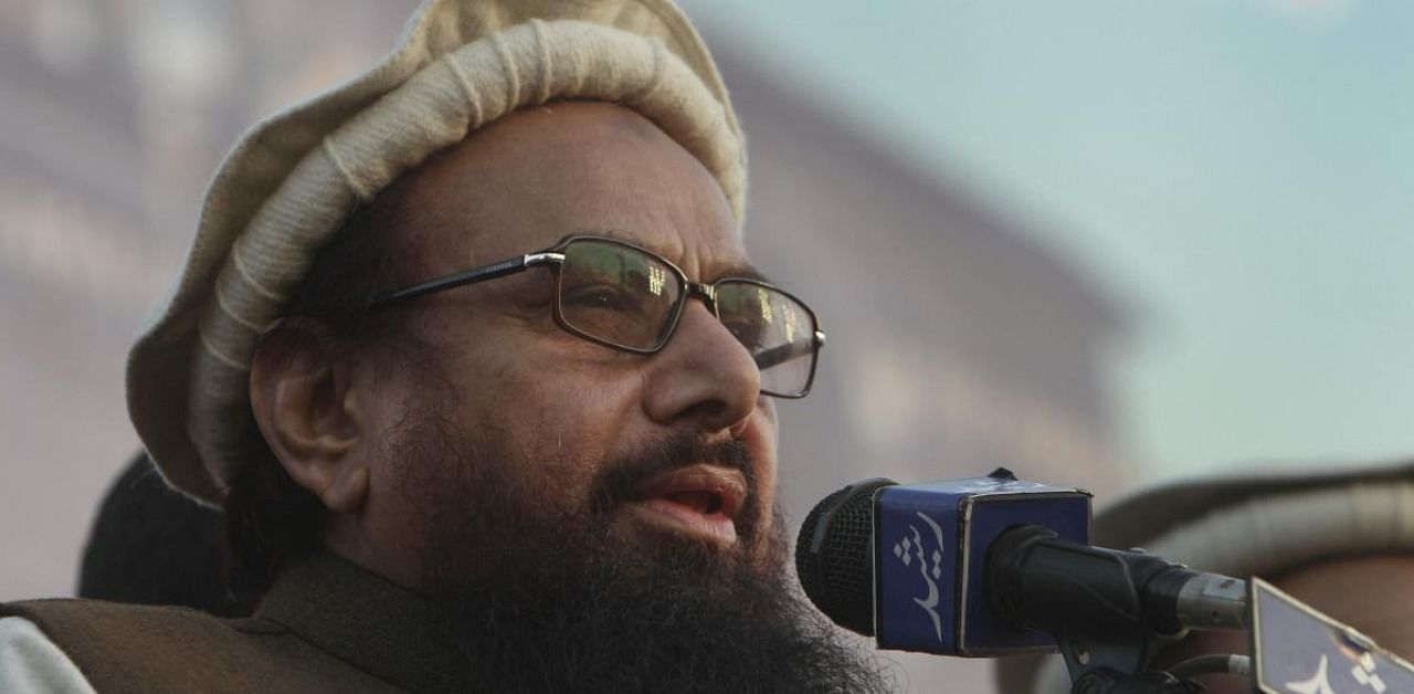 The 70-year-old JuD chief was sentenced to 10 years of imprisonment in two terror cases by ATC Lahore on Thursday. Credit: AP/PTI file photo.