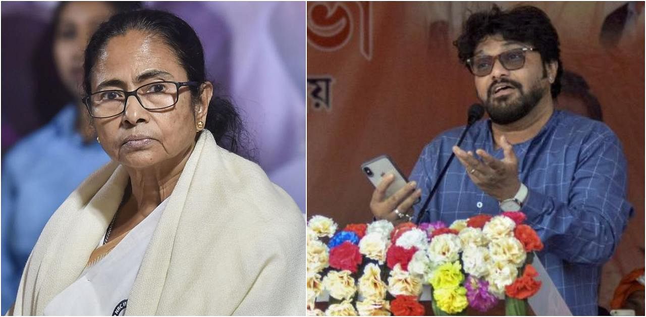 if West Bengal Chief Minister Mamata Banerjee and Union Minister Babul Supriyo. Credit: PTI Photos