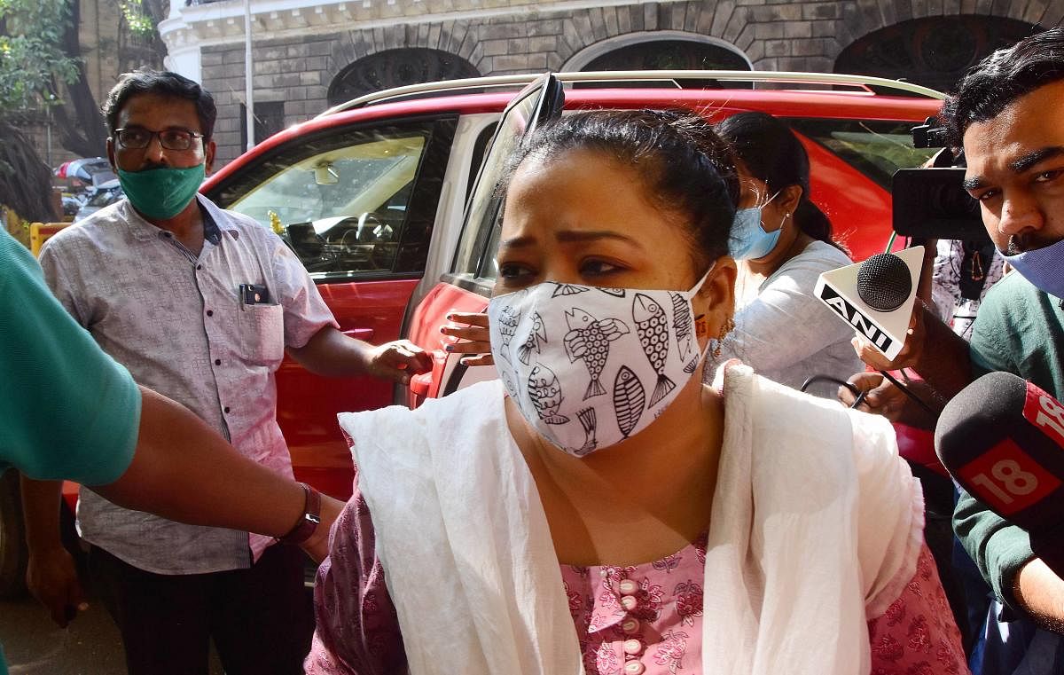 Bharti Singh after arriving at the NCB office. Credit: PTI