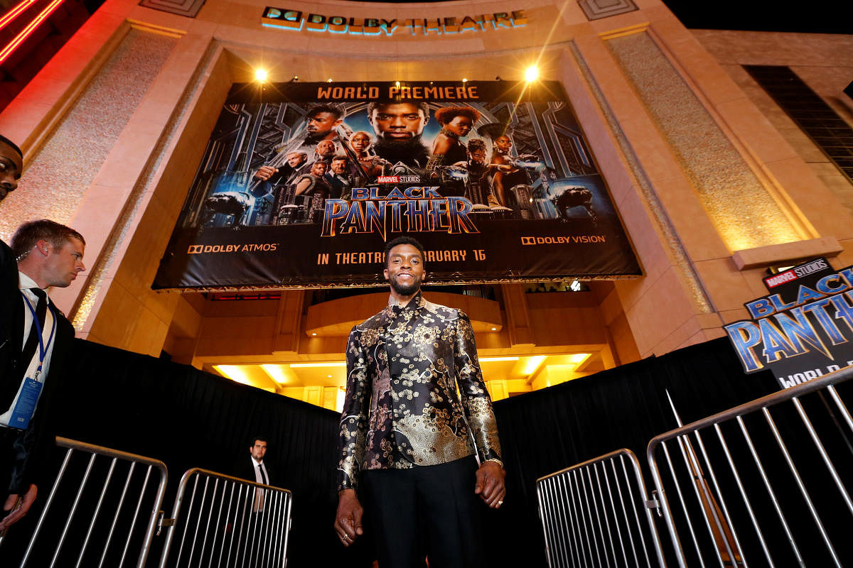 Chadwick Boseman poses at the premiere of "Black Panther". Credit: Reuters file photo
