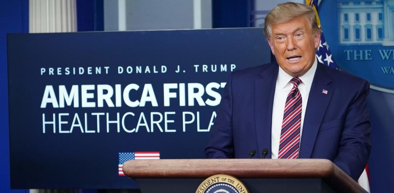 US President Donald Trump speaks on lowering prescription drug prices. Credit: AFP Photo