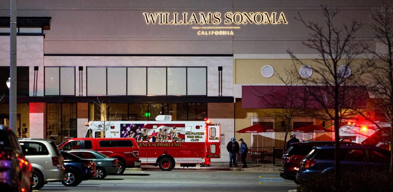 Emergency personnel work at the scene of a shooting at the Mayfair shopping mall in Wauwatosa, Wisconsin. Credit: Reuters Photo