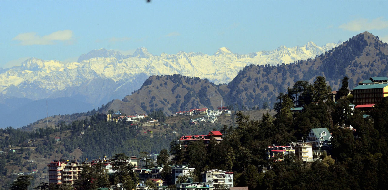 Snow covers the ranges of the northern Himalayan hill town of Shimla. Credit: PTI Photo