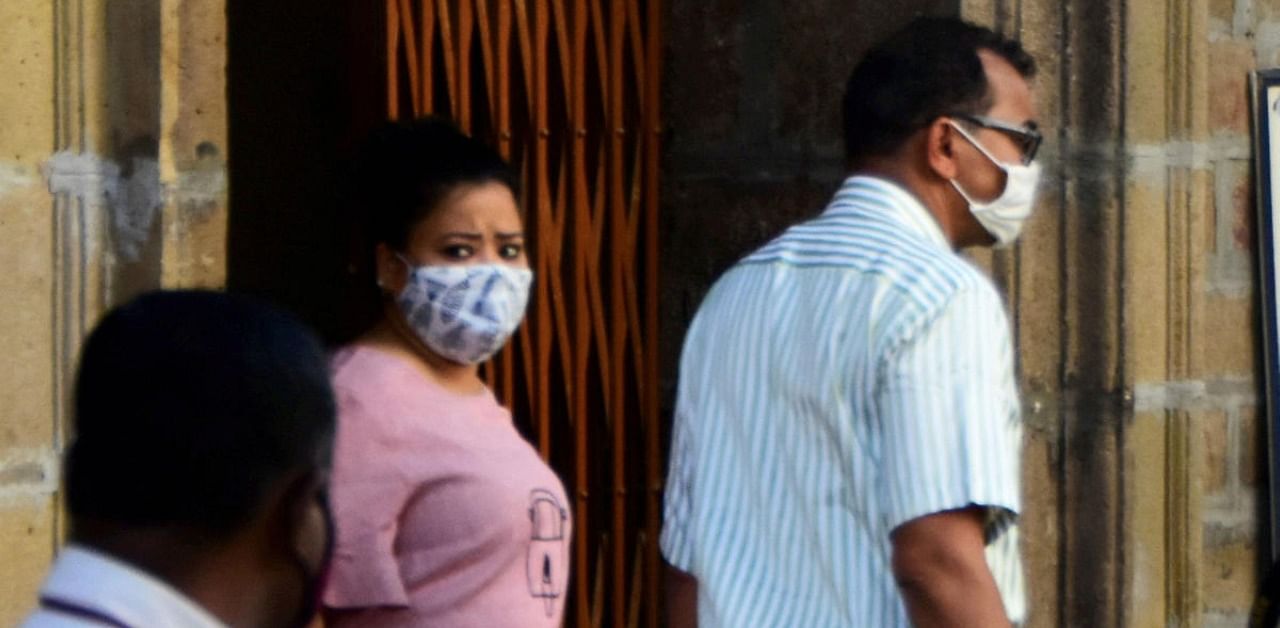 Comedian Bharti Singh is taken by Narcotics Control Bureau officers for medical examination. Credit: PTI Photo